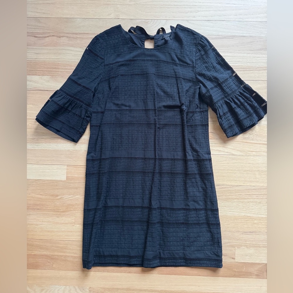 J Crew Black Flare Sleeve Dress.  Size 10.